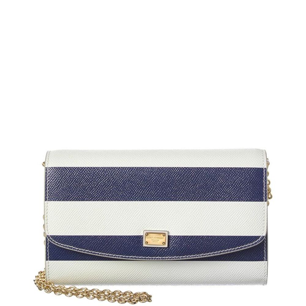 Dolce & Gabbana Dg Mini Leather Wallet On Chain, Black